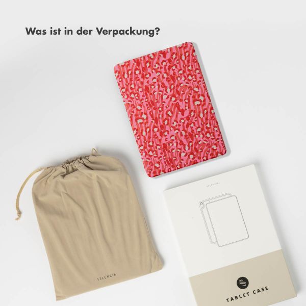 Selencia Vivid Klapphülle Apple iPad 11 (2025) 11 Zoll A16 / iPad 10 (2022) 10.9 Zoll - Wild Spots Lipstick