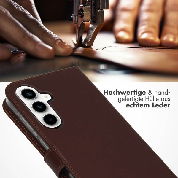Selencia Echtleder Klapphülle Samsung Galaxy A55 - Dunkelbraun