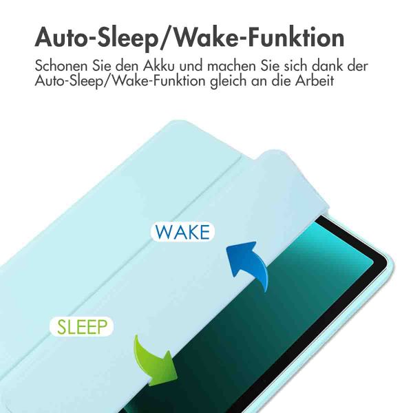 imoshion Trifold Hardcase Klapphülle Samsung Tab S10 Plus / Tab S9 FE Plus / Tab S9 Plus 12.4 Zoll - Hellblau