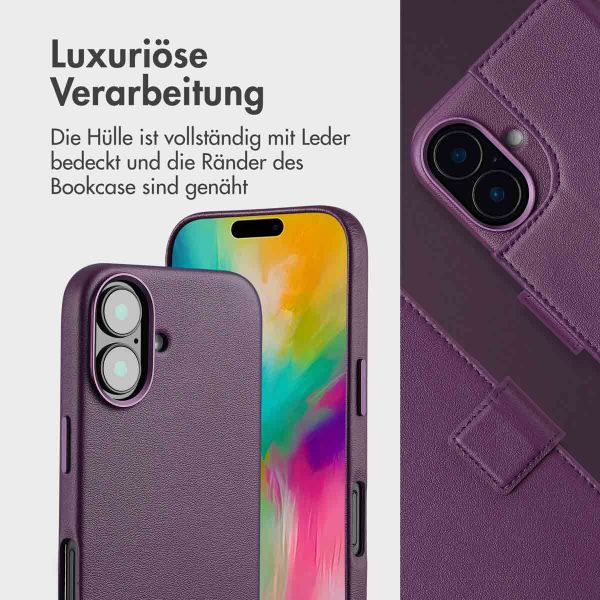 Accezz 2-in-1 Klapphülle aus Leder mit MagSafe Apple iPhone 16 - Heath Purple