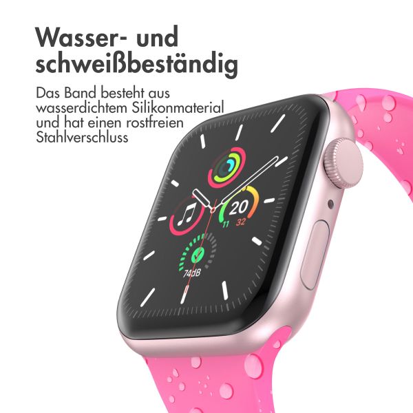 imoshion Silikon-Armband⁺ für  Apple Watch Series 1 t/m 9 / SE (38/40/41 mm) | Series 10 / 11 (42 mm) - Größe S/M - Barbie Pink
