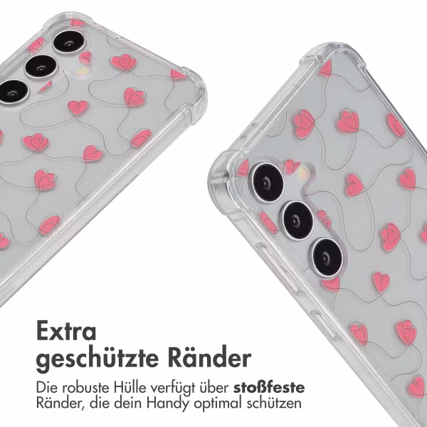 imoshion Design Hülle mit Band Samsung Galaxy S24 - Dusty Rose Connected Hearts