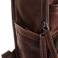 The Chesterfield Brand Austin Laptop Rucksack 14 Zoll - Echtes Leder - Dunkelbraun