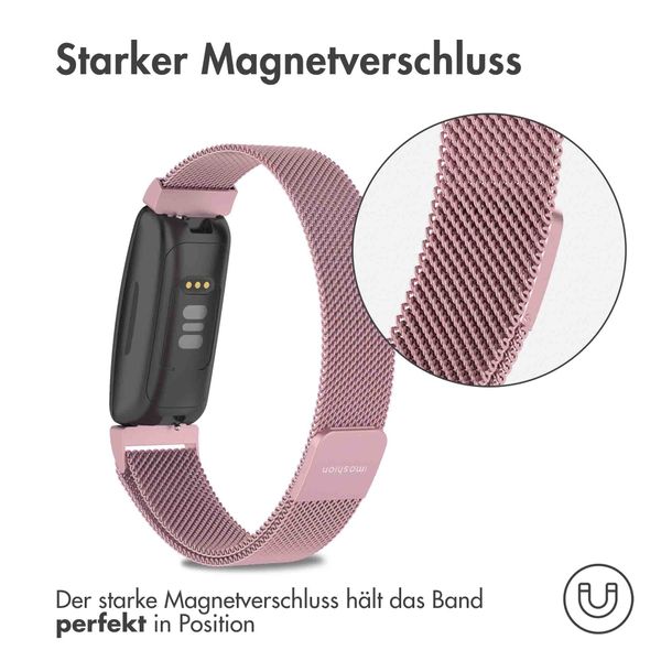 imoshion Mailändische Magnetarmband für das Fitbit Inspire - Größe S - Rosa