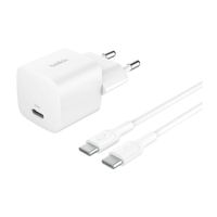Belkin BoostCharge Kompakte USB-C-Ladegerät 25W mit USB-C-auf-USB-C-Kabel - 1 Meter - Weiß