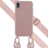 Selencia Silikonhülle mit abnehmbarem Band für das iPhone Xr - Sand Pink