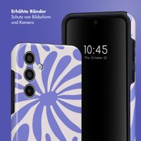 Selencia Vivid Tough Back Cover für das Samsung Galaxy A35 - Modern Bloom Sapphire Blue