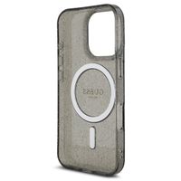 Guess MagSafe IML Glitter Case mit Beads Strap Apple iPhone 16 Pro Max - Schwarz