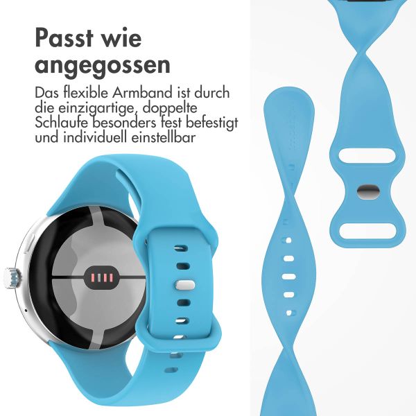 imoshion Silikon-Armband⁺ für  Google Pixel Watch 3 / 4 (45 mm) - Größe L - Blau