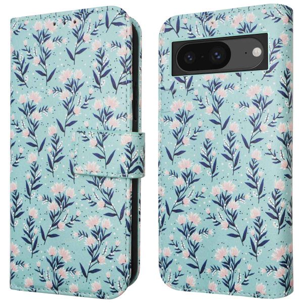 imoshion Design Klapphülle Google Pixel 8a - Blue Flowers