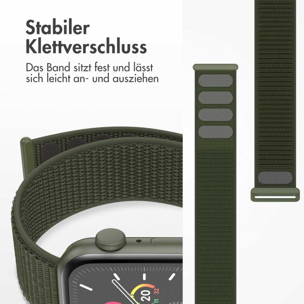 imoshion Nylon-Armband⁺ für die Apple Watch Series 1 bis 10 / SE / Ultra (2) (44/45/46/49 mm) - Army Green