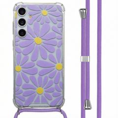 imoshion Design Hülle mit Band Samsung Galaxy A55 - Tropical Violet Flowers Connect
