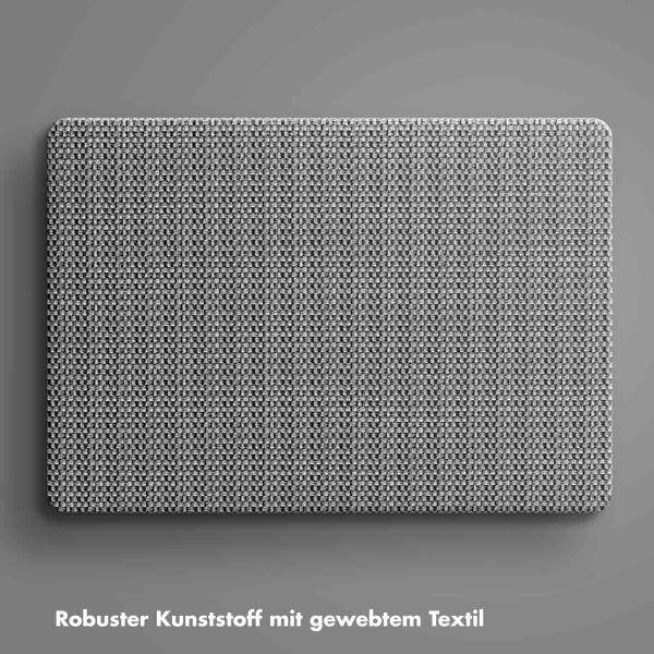 Selencia Cover mit gewebter Oberfläche für das MacBook Pro 13 Zoll (2020 / 2022) - A2289 / A2251 / A2338 - Grau