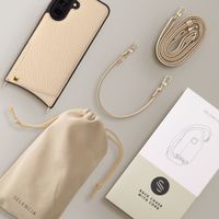 Selencia Nova HandyHülle mit Kordel und Kartenhalter Samsung Galaxy A37 (5G) - Beige