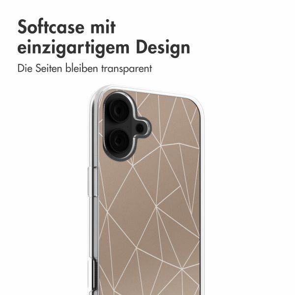 imoshion Design Hülle Apple iPhone 16 - Graphic Lines Beige