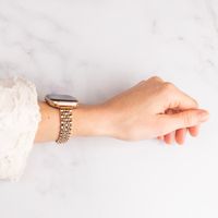 Selencia Jubilee inspiriertes schmales Edelstahlarmband für Apple Watch Series 1 t/m 9 / SE (38/40/41 mm) | Series 10 / 11 (42 mm) - Rosé gold