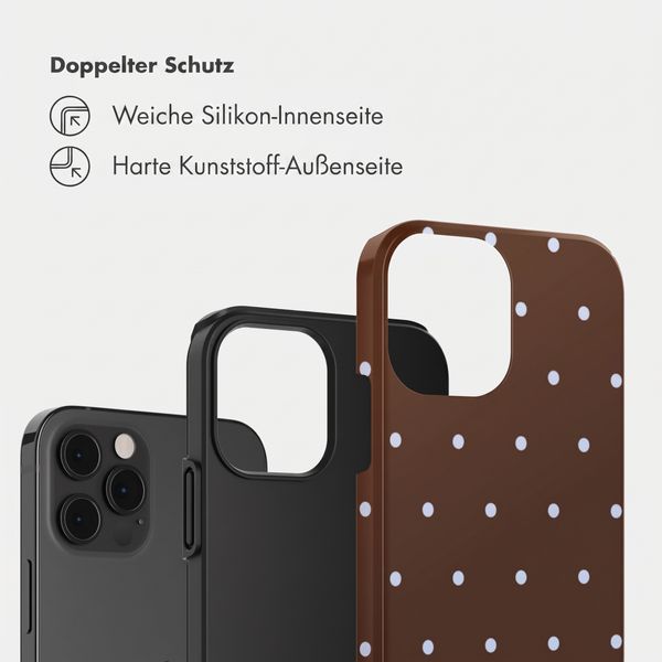 Selencia Vivid Back Cover Apple iPhone 12 (Pro) - Happy Dots Chocolate