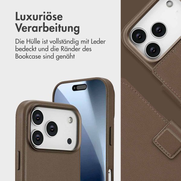 Accezz 2-in-1 Klapphülle aus Leder mit MagSafe Apple iPhone 17 Pro - Kaffeebraun