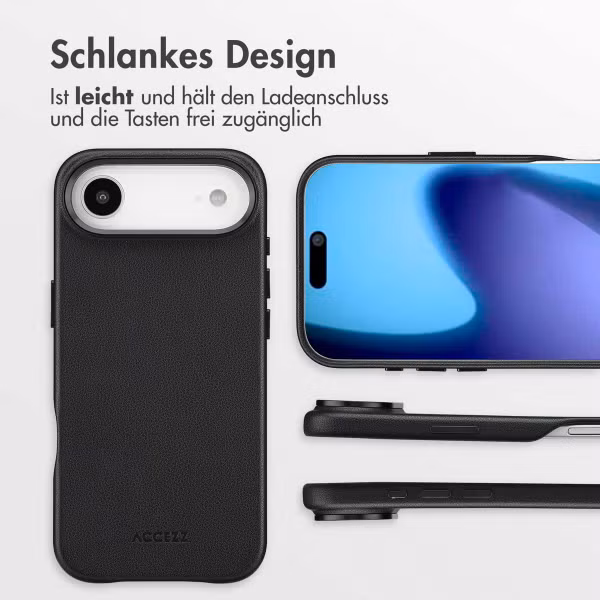 Accezz MagSafe Leather Backcover Apple iPhone Air - Onyx Black