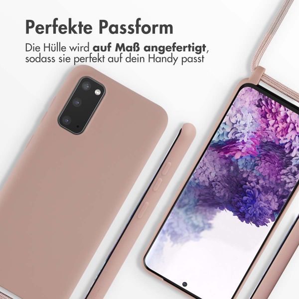 imoshion Silikonhülle mit Band für das Samsung Galaxy S20 - Sand Pink