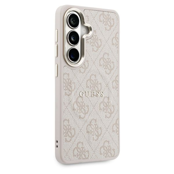Guess 4G Leather Back Cover mit MagSafe Samsung Galaxy S26 - Gold Edge - Pink