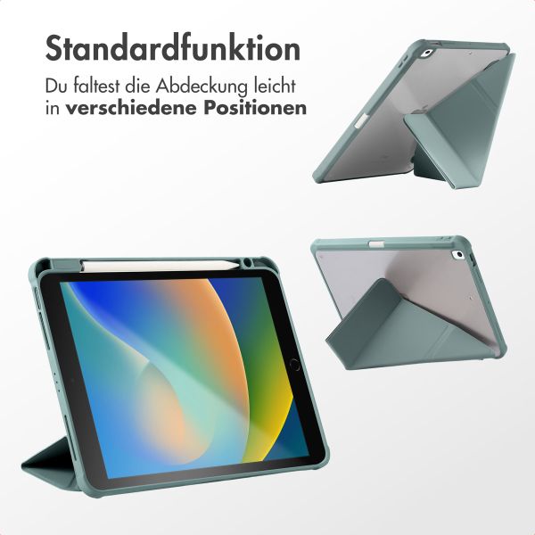 imoshion Origami Klapphülle iPad 9 (2021) 10.2 Zoll / iPad 8 (2020) 10.2 Zoll / iPad 7 (2019) 10.2 Zoll - Dunkelgrün