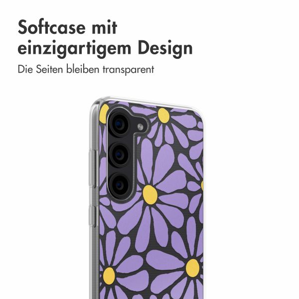 imoshion  Design Hülle für das Samsung Galaxy S23 FE - Tropical Violet Flowers Connect