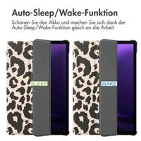imoshion Design Trifold Klaphülle Samsung Galaxy Tab S9 11.0 Zoll / Tab S10 FE / S9 FE 10.9 Zoll - Leopard