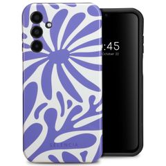 Selencia Vivid Tough Back Cover für das Samsung Galaxy A15 (5G/4G) - Modern Bloom Sapphire Blue