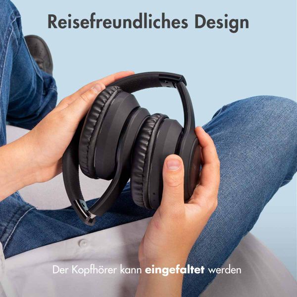 imoshion Kids LED Light Bluetooth-Kopfhörer - Kinderkopfhörer - Kabelloser Kopfhörer + AUX-Kabel - Schwarz