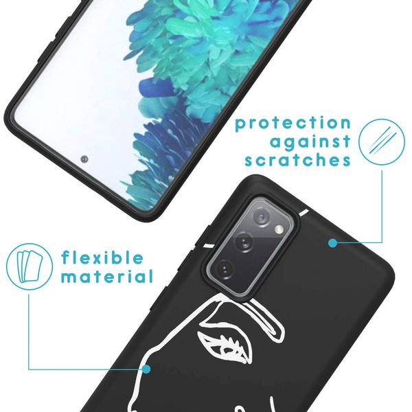 imoshion Design Hülle Galaxy S20 FE - Abstraktes Gesicht - Weiß