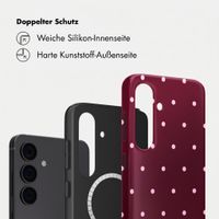 Selencia Vivid Rückabdeckung mit MagSafe Samsung Galaxy S24 - Happy Dots Burgundy