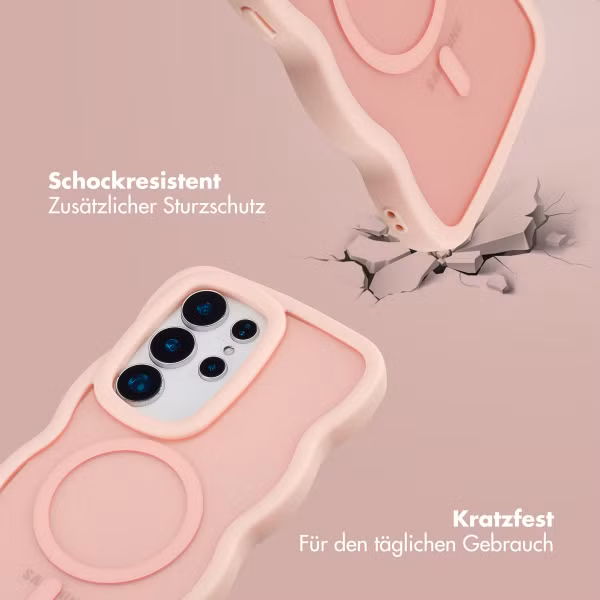 Selencia Wavy Backcover mit MagSafe Samsung Galaxy S25 Ultra - Soft Pink