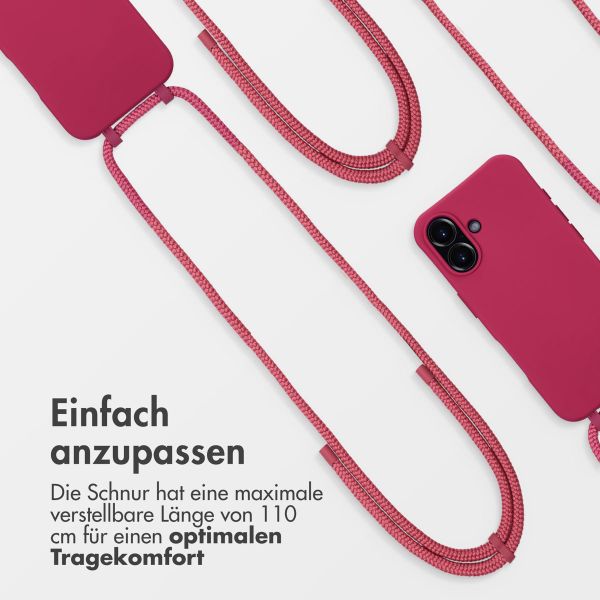 imoshion Color Backcover mit abtrennbarem Band MagSafe für das Apple iPhone 16 - Raspberry