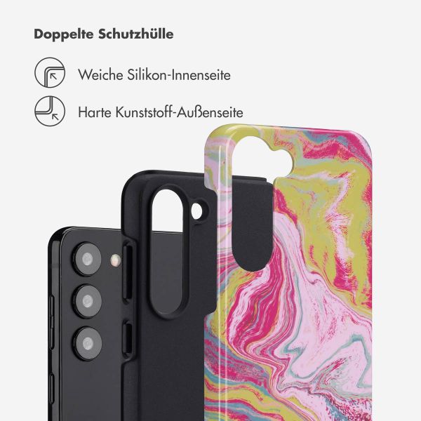Selencia Vivid Back Cover Samsung Galaxy S23 - Marble Pink