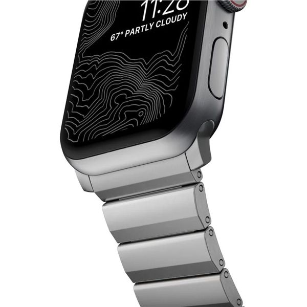 Nomad Titan-Gliederarmband für das  Apple Watch Series 1 t/m 11 / SE / Ultra (44/45/46/49 mm) - Silver