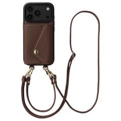 Selencia Sera HandyHülle mit Kordel und Umschlag-Kartenhalter Apple iPhone 18 Pro Max / 17 Pro Max - Chocolate Brown