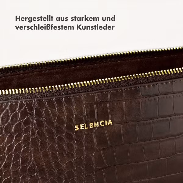 Selencia Croco Laptop Hülle 13 Zoll - Laptop Sleeve - Choco Brown