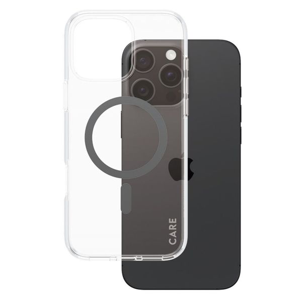 CARE by PanzerGlass Urban Combat Case MagSafe für das iPhone 16 Pro Max - Transparent / Schwarz