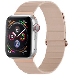 imoshion Magnetlederarmband für Apple Watch Series 1 t/m 9 / SE (38/40/41 mm) | Series 10 / 11 (42 mm) - Beige