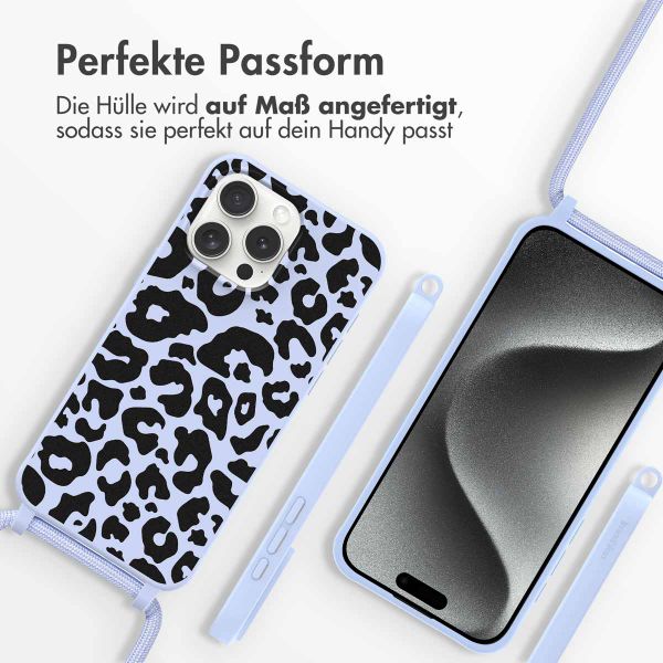 imoshion SilikonHülle design mit Band Apple iPhone 15 Pro - Animal Lila
