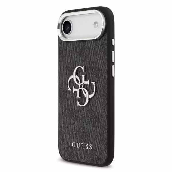 Guess 4G Metal Logo Back Cover Apple iPhone Air - Silver Edge - Black