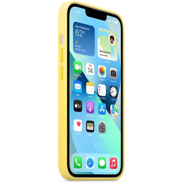 Apple Silikon-Case MagSafe für das iPhone 13 - Lemon Zest