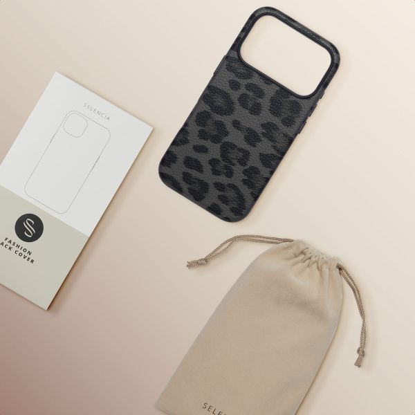 Selencia Sabi Backcover Leopardenmuster mit MagSafe Apple iPhone 17 Pro - Midnight Black