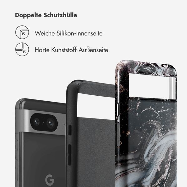 Selencia Vivid Tough Back Cover für das Google Pixel 8 - Chic Marble Black