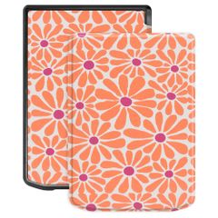 imoshion Design Slim Hard Case Klapphülle Pocketbook Verse / Verse Lite / Verse Pro / Vivlio Light / Light HD - Orange Flowers Connect