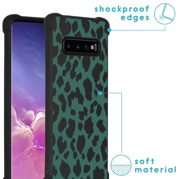 imoshion Design Hülle mit Band für das Samsung Galaxy S10 - Panther Illustration