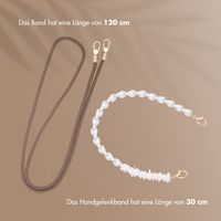 Selencia Handykette Set mit Perlen und Muscheln - Mocha Brown