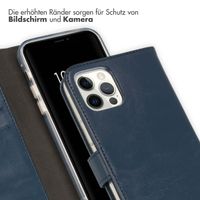 Selencia Echtleder Klapphülle iPhone 12 (Pro) - Blau
