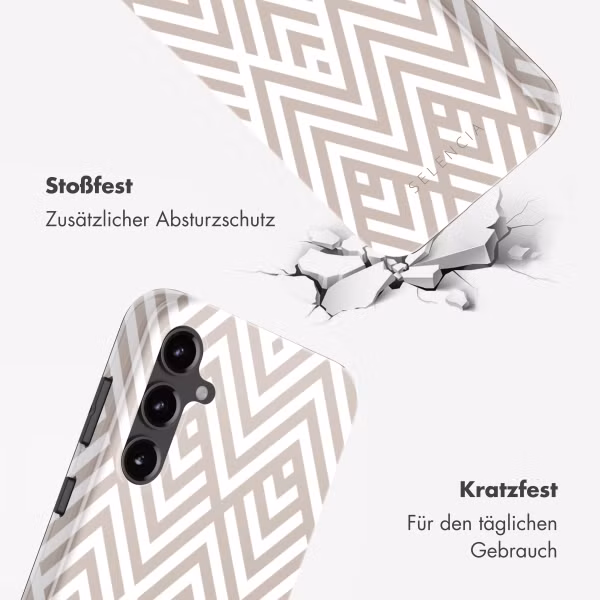 Selencia Vivid Back Cover Samsung Galaxy S23 FE - Beige Zigzag
